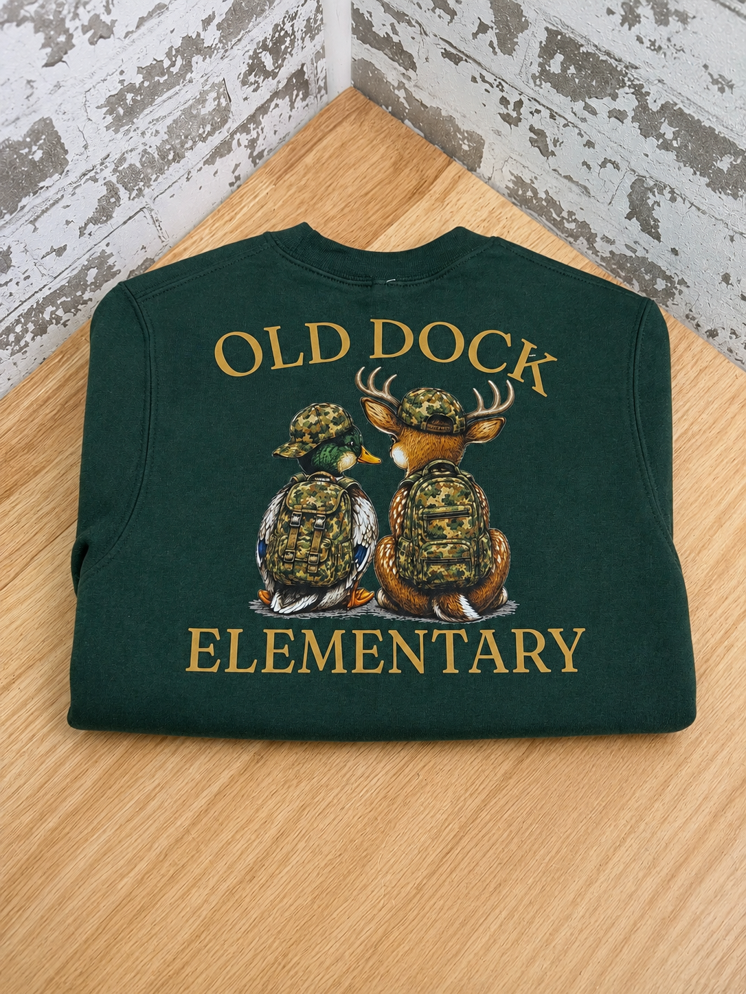 Adults - Old Dock Elementary ODES Camo School Spirit Sweatshirt