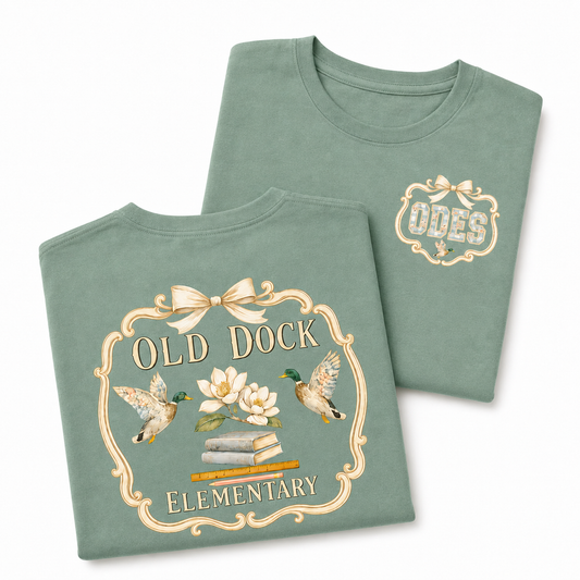 Adult- Old Dock Elementary Vintage Duck Spirit Shirt – Laurel Green