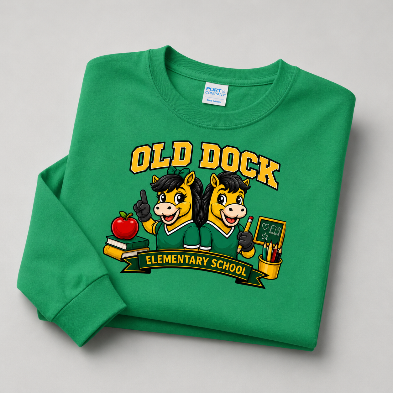 Youth Old Dock Elementary Colts School Spirit Shirt Short and Long Sleeve