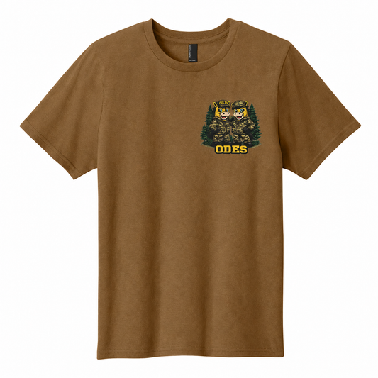 Adult Old Dock Elementary School Colts Camo Mascot Shirt