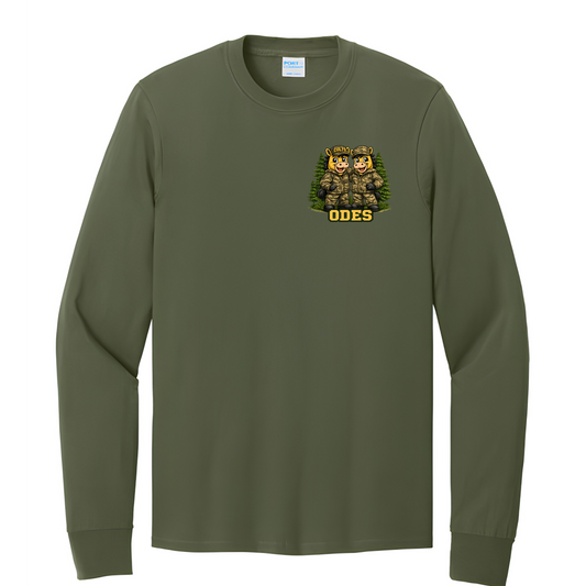 Adult  Old Dock Elementary School Colts Camo Mascot Long Sleeve