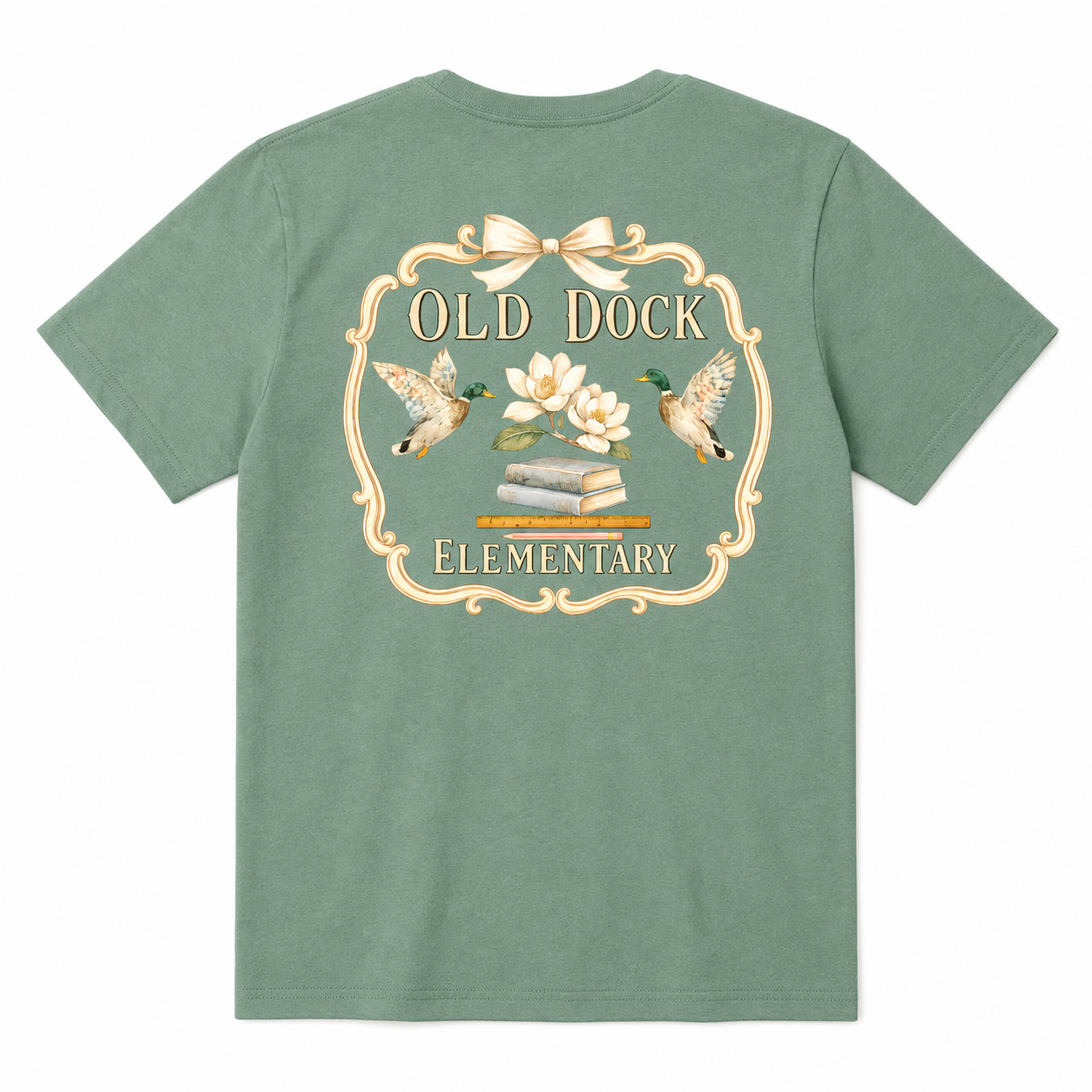 Adult- Old Dock Elementary Vintage Duck Spirit Shirt – Laurel Green