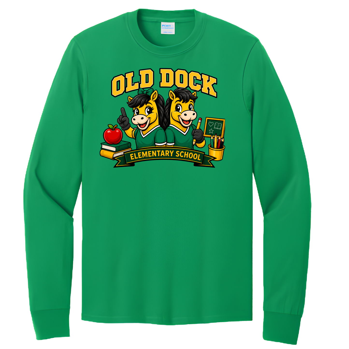Youth Old Dock Elementary Colts School Spirit Shirt Short and Long Sleeve