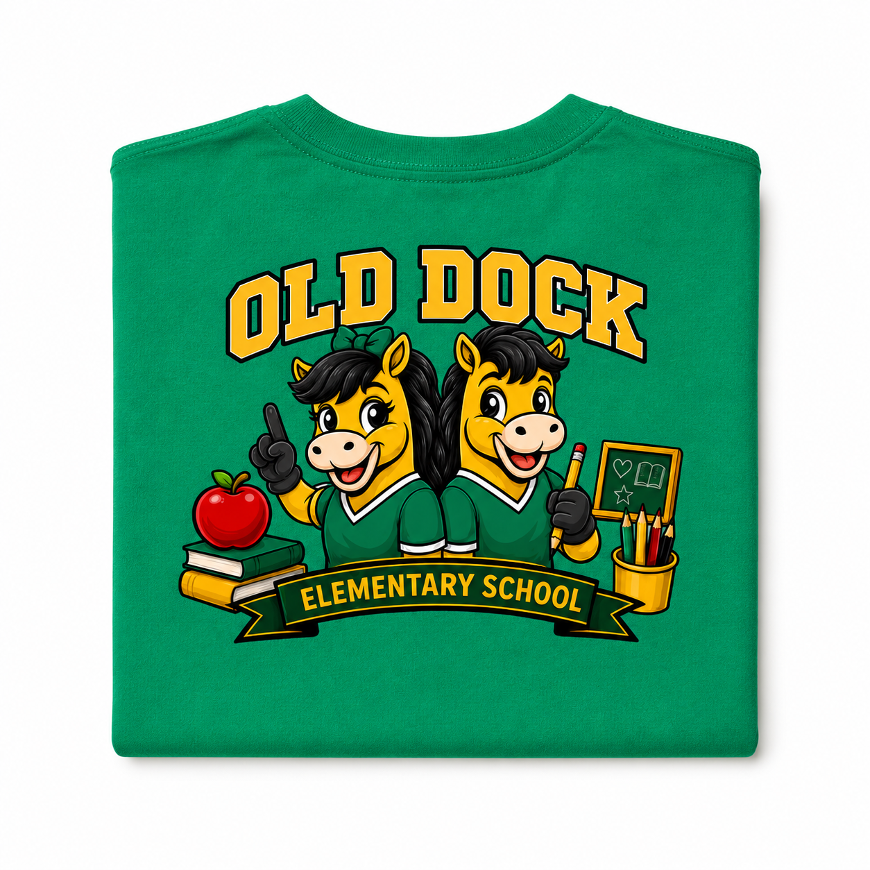 Youth - Old Dock Elementary Colts School Spirit Shirt – Kelly Green
