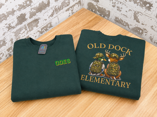 Youth Old Dock Elementary ODES Camo School Spirit Sweatshirt