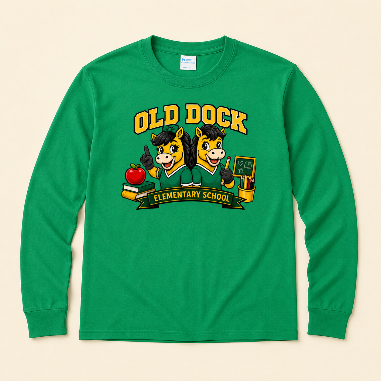 Youth Old Dock Elementary Colts School Spirit Shirt Short and Long Sleeve