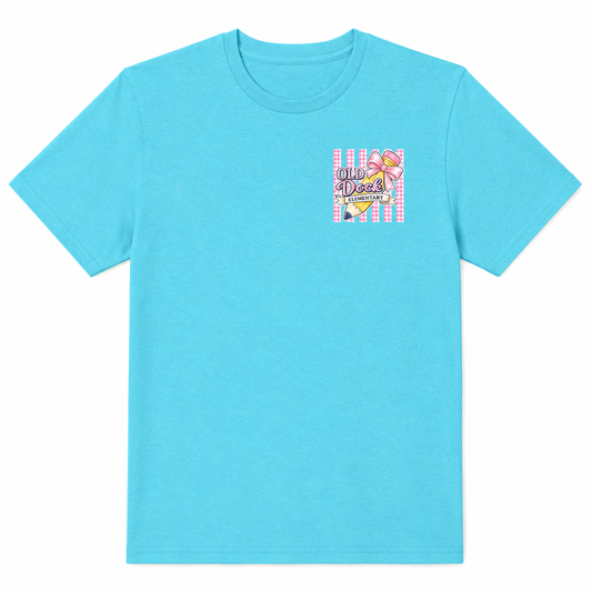 Youth - Old Dock Elementary Pencil & Pink Bow School Spirit Shirt